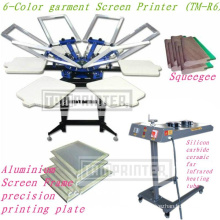 6-Цвет T-Рубашка Текстильные Принтера Цветной Экран Печатная Машина